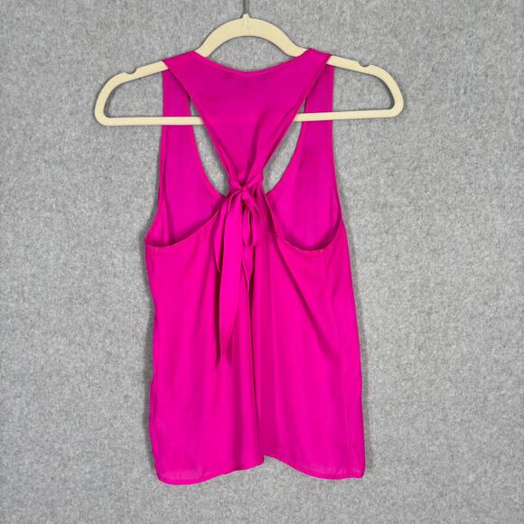 Express Tank Top XS Pink Satin Tie Back Blouse Silky Flowy Vacation Career Twee* - Picture 7 of 9